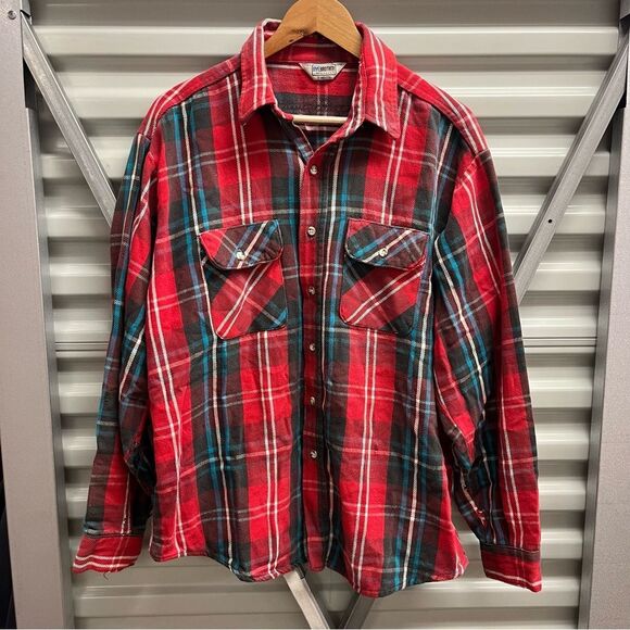 Vintage Five Brother Distressed Heavyweight Flannel (XL) (Made in USA 🇺🇸) - Picture 1 of 9